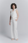 Pantalone Palazzo Shine Bianco woman Barone firenze - 1