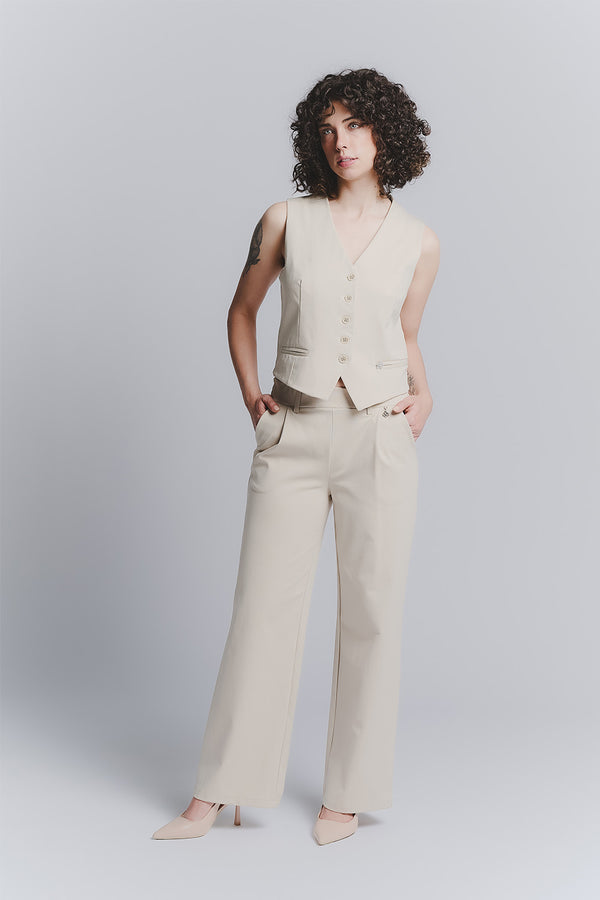 Pantalone Palazzo Shine Beige woman Barone firenze