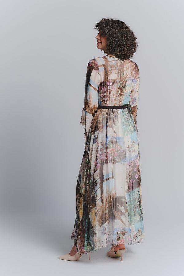 Silk Panorama Long Dress woman Barone firenze