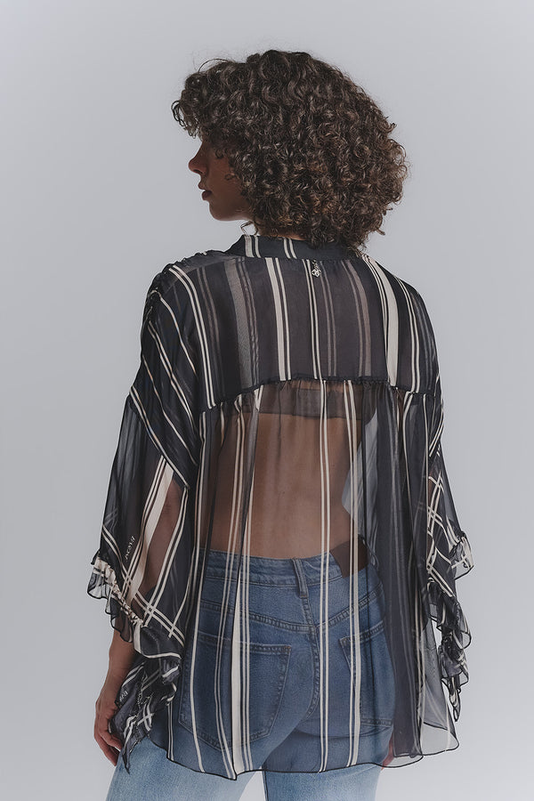 Gemusterte Bluse mit weiten Ärmeln  Barone firenze