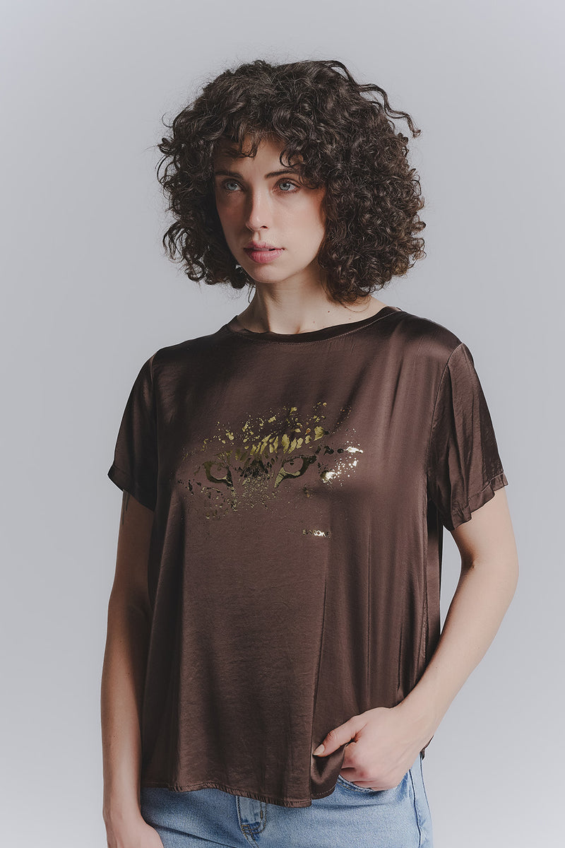 Damen-T-Shirt mit Knöpfen woman Barone firenze - 1