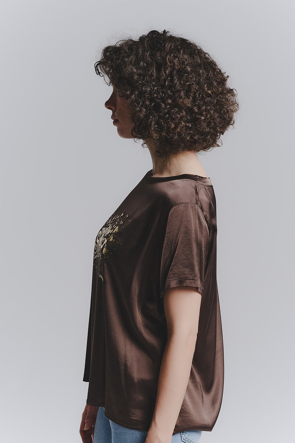 Damen-T-Shirt mit Knöpfen woman Barone firenze - 2