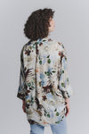 Blusa Bottoncini Fiori Celeste woman Barone firenze - 2