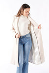 Cream Long Coat With Belt woman Barone firenze - 5