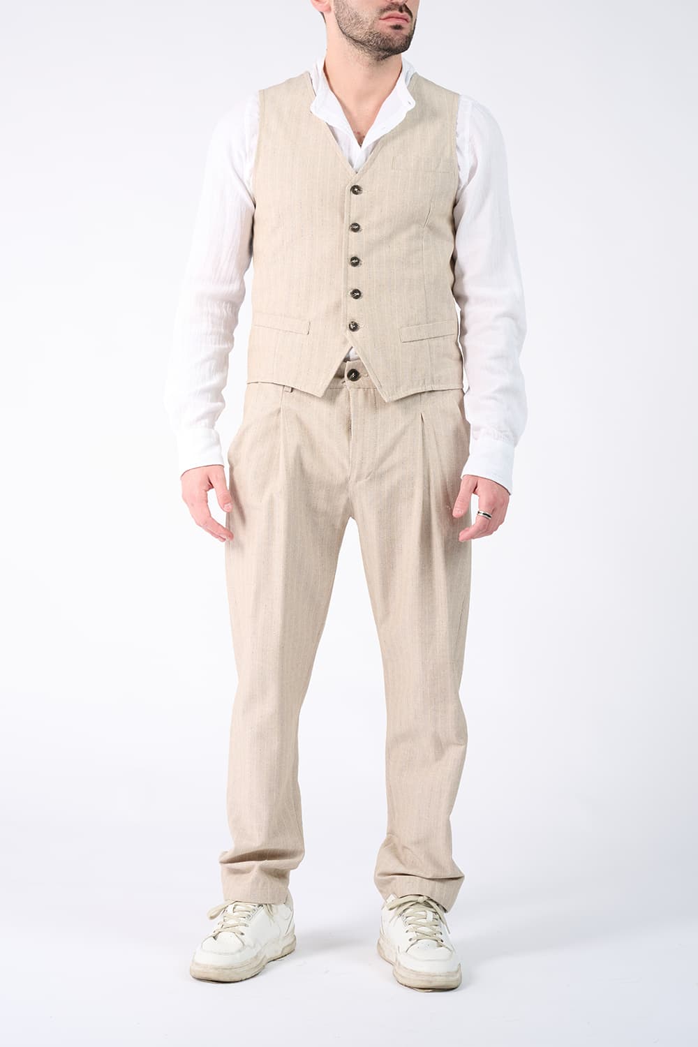 Herren Nadelstreifenweste man Barone firenze - 5