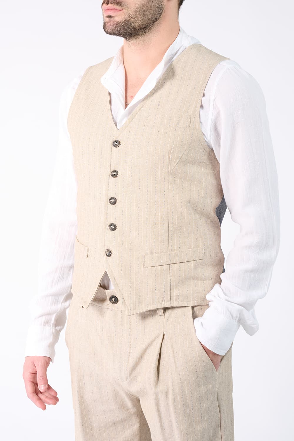 Herren Nadelstreifenweste man Barone firenze - 1