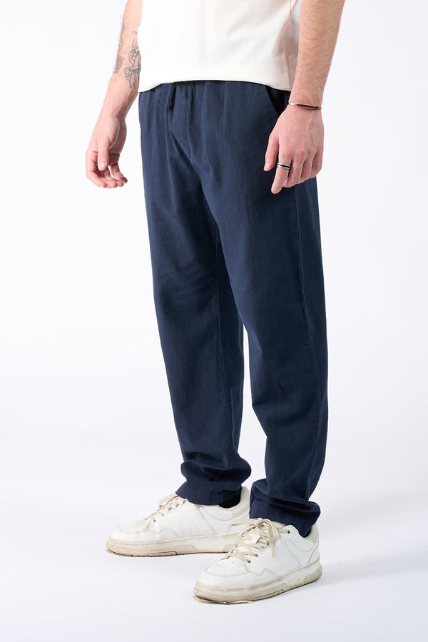 Linen Trousers with Elastic man Barone firenze