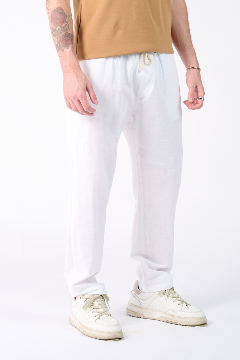 Linen Trousers with Elastic man Barone firenze - 1