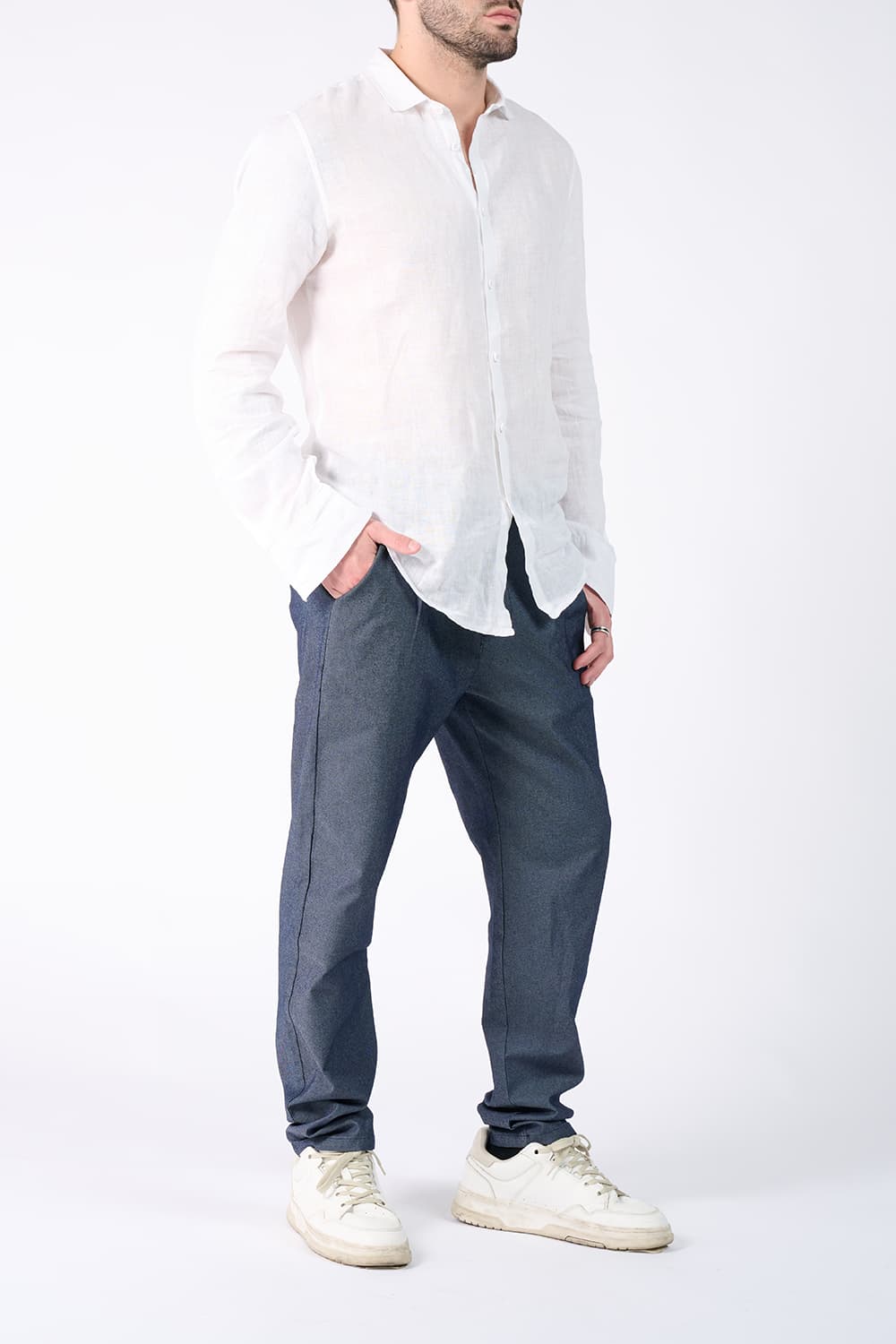 Men's Linen Shirt man Barone firenze - 4