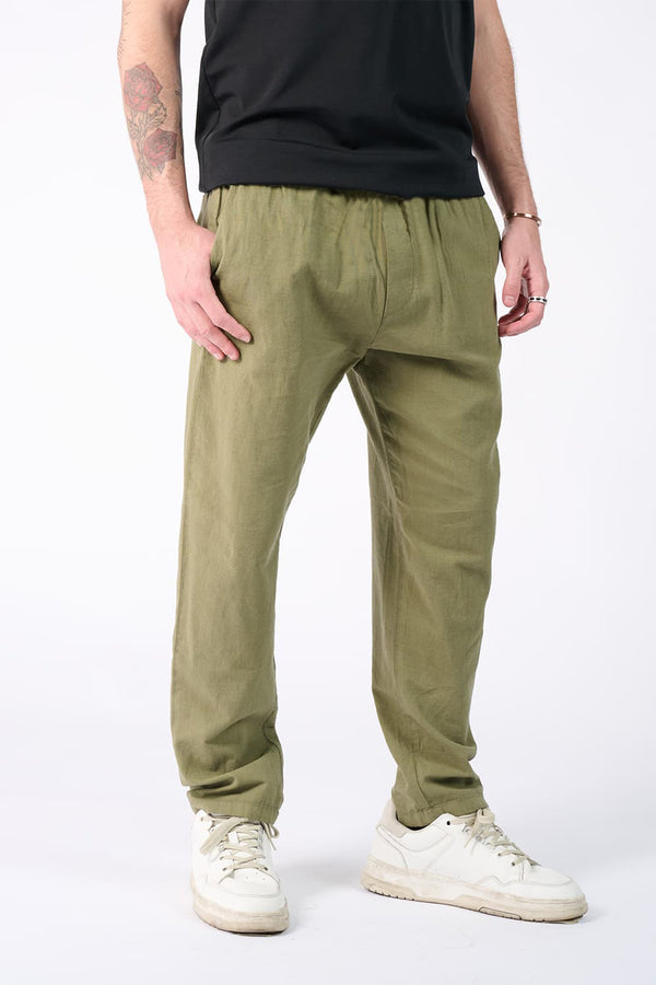Linen Trousers with Elastic man Barone firenze