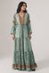 Turquoise Gipsy Long Dress with Buttons woman Barone firenze - 1