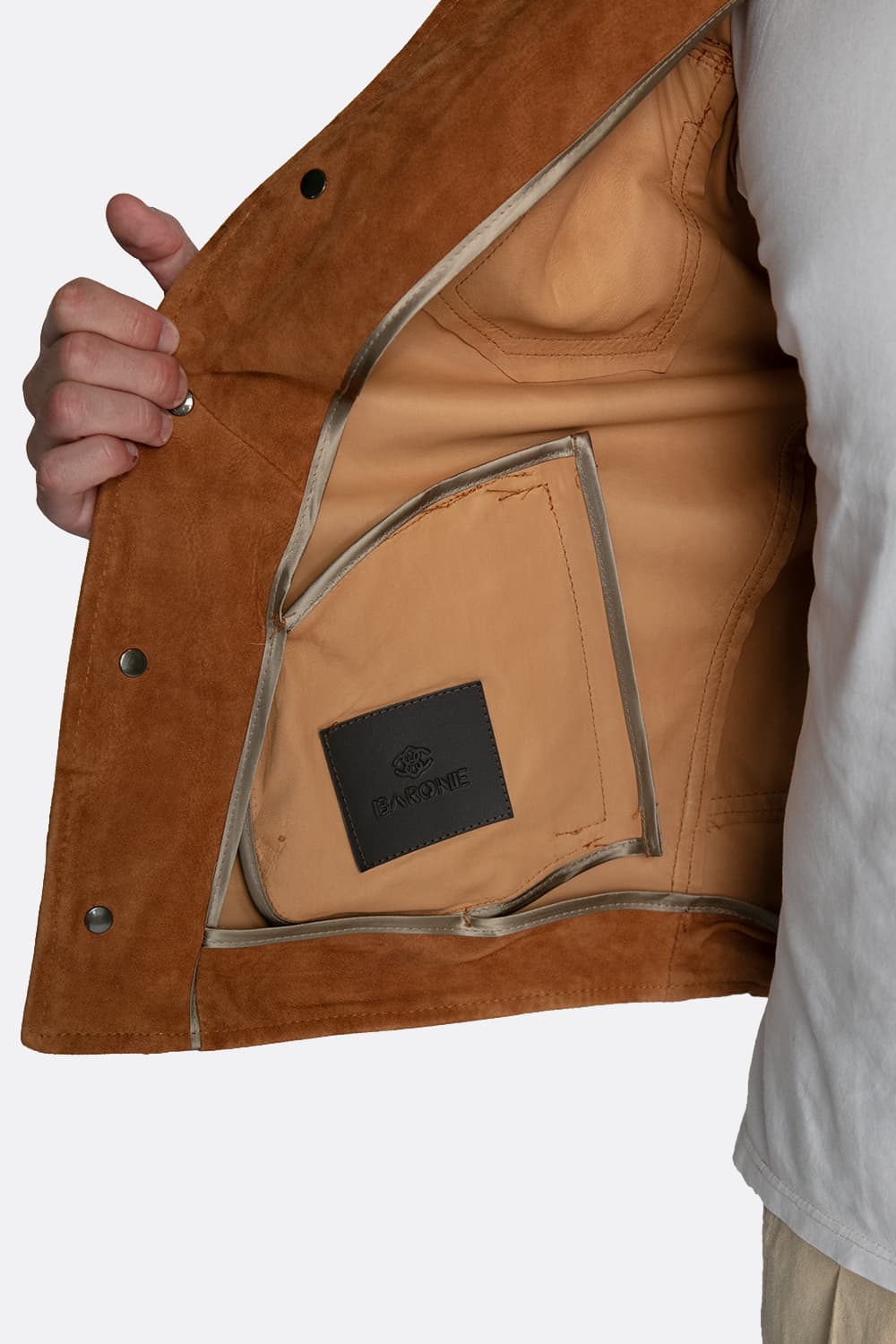 Ale Giacca Camoscio 100% vera pelle Made in Italy - Barone Firenze