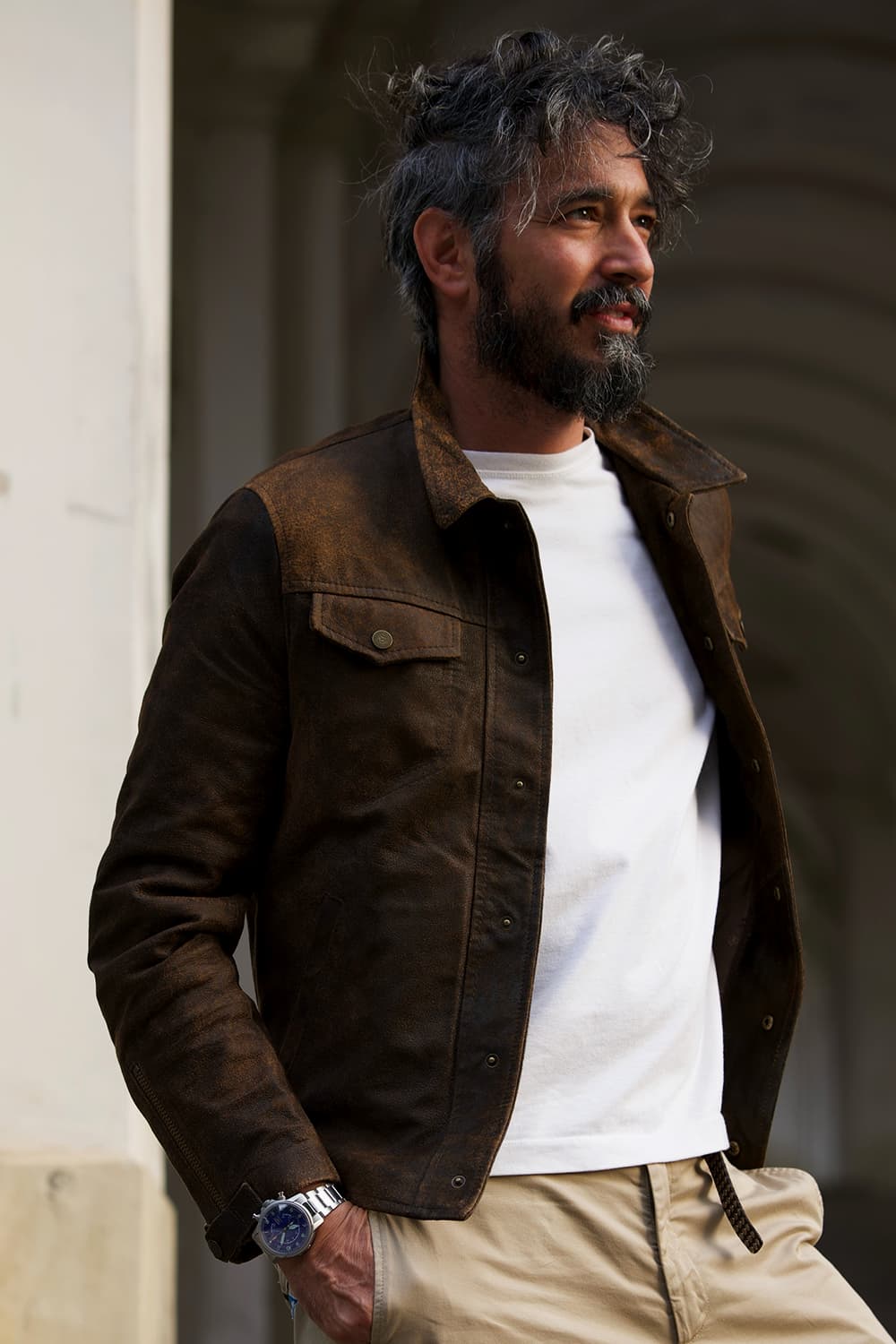 Ale Wildleder ungefüttert Jacke Männer unisex Barone firenze - 6