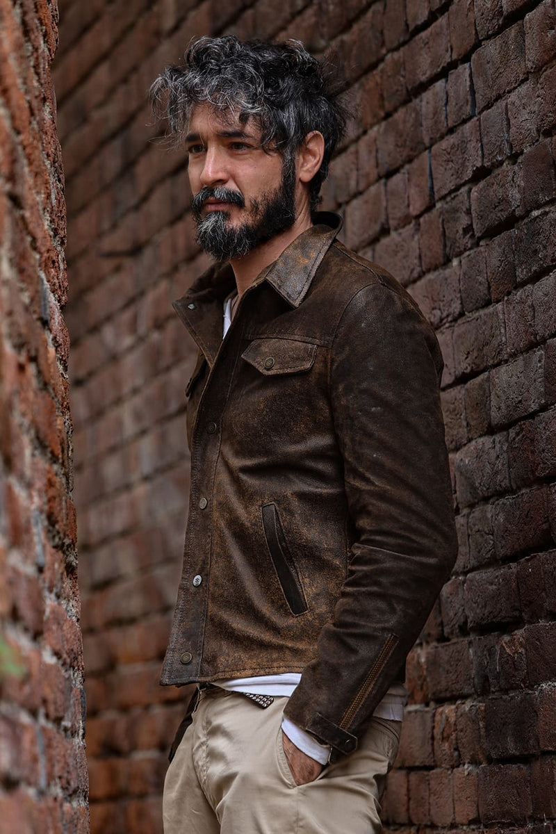 Ale Wildleder ungefüttert Jacke Männer unisex Barone firenze - 3