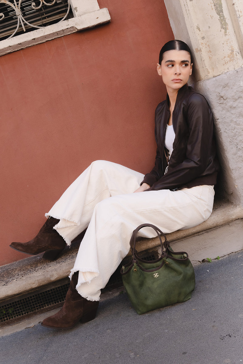 Pienza Vegetable-Tanned Green woman Barone firenze - 3