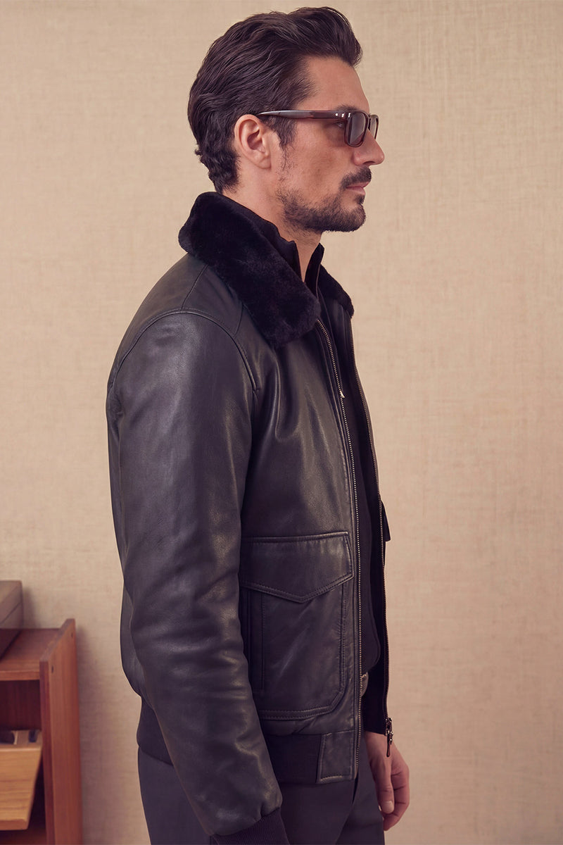 Schwarzer Nagel im Gold-Shearling-Stil man Barone firenze - 8