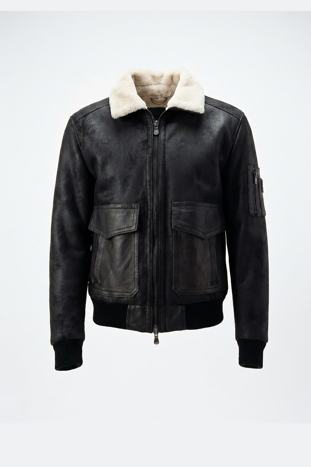 Aviator Shearling Style Black man Barone firenze - 2