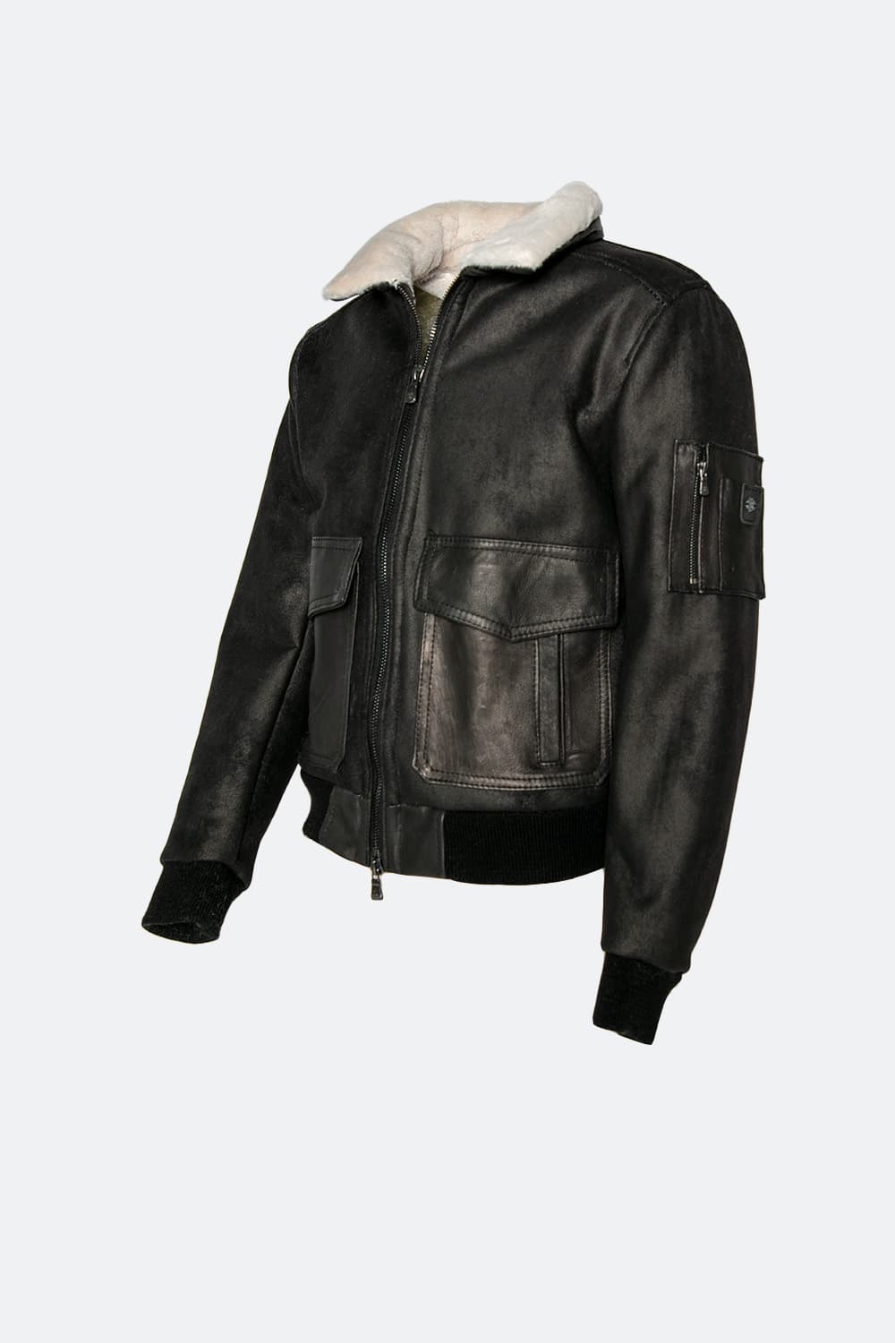 Aviator Shearling Style Black man Barone firenze - 8