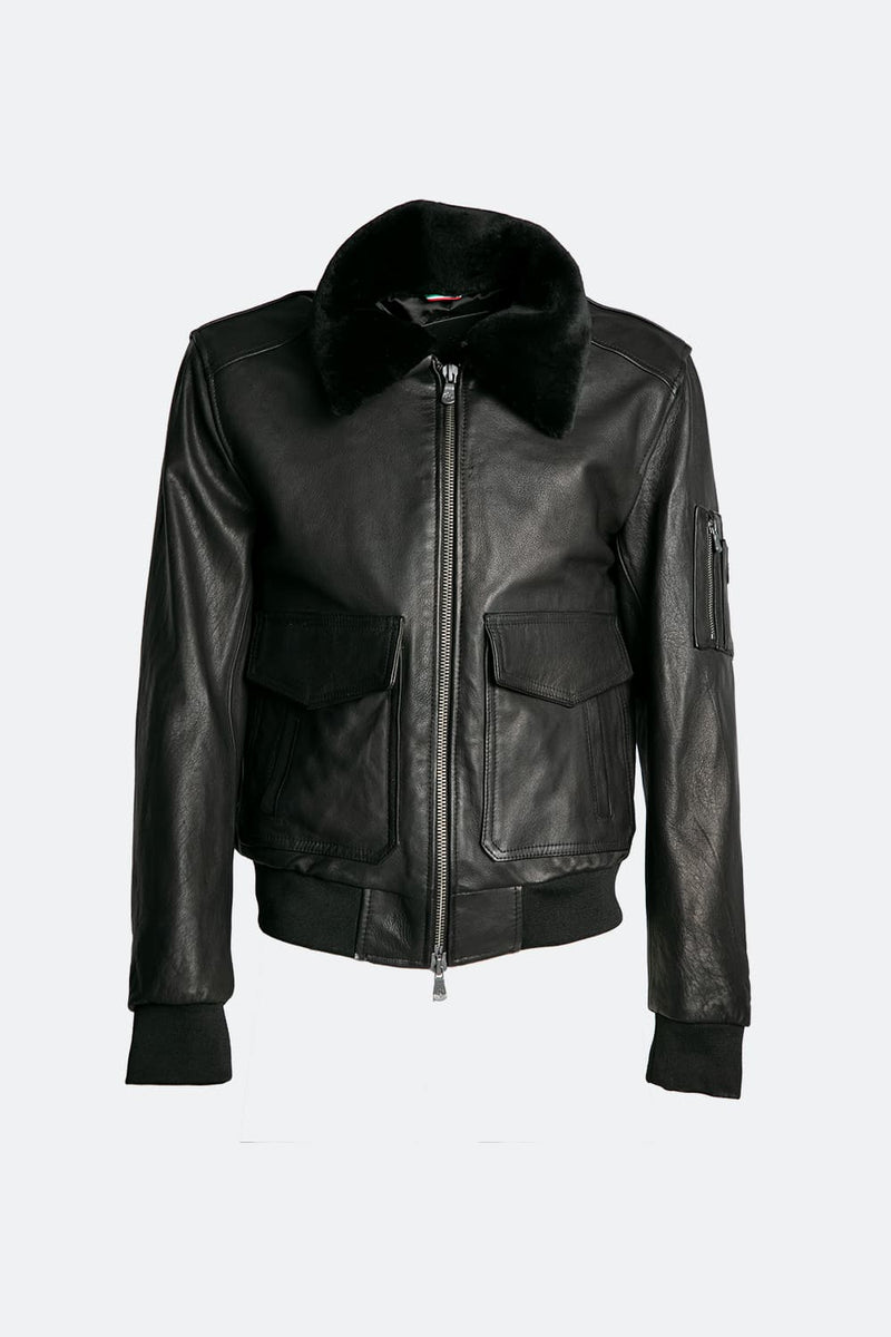 Schwarzer Nagel im Gold-Shearling-Stil man Barone firenze - 2
