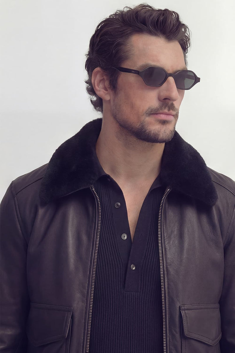Schwarzer Nagel im Gold-Shearling-Stil man Barone firenze - 12
