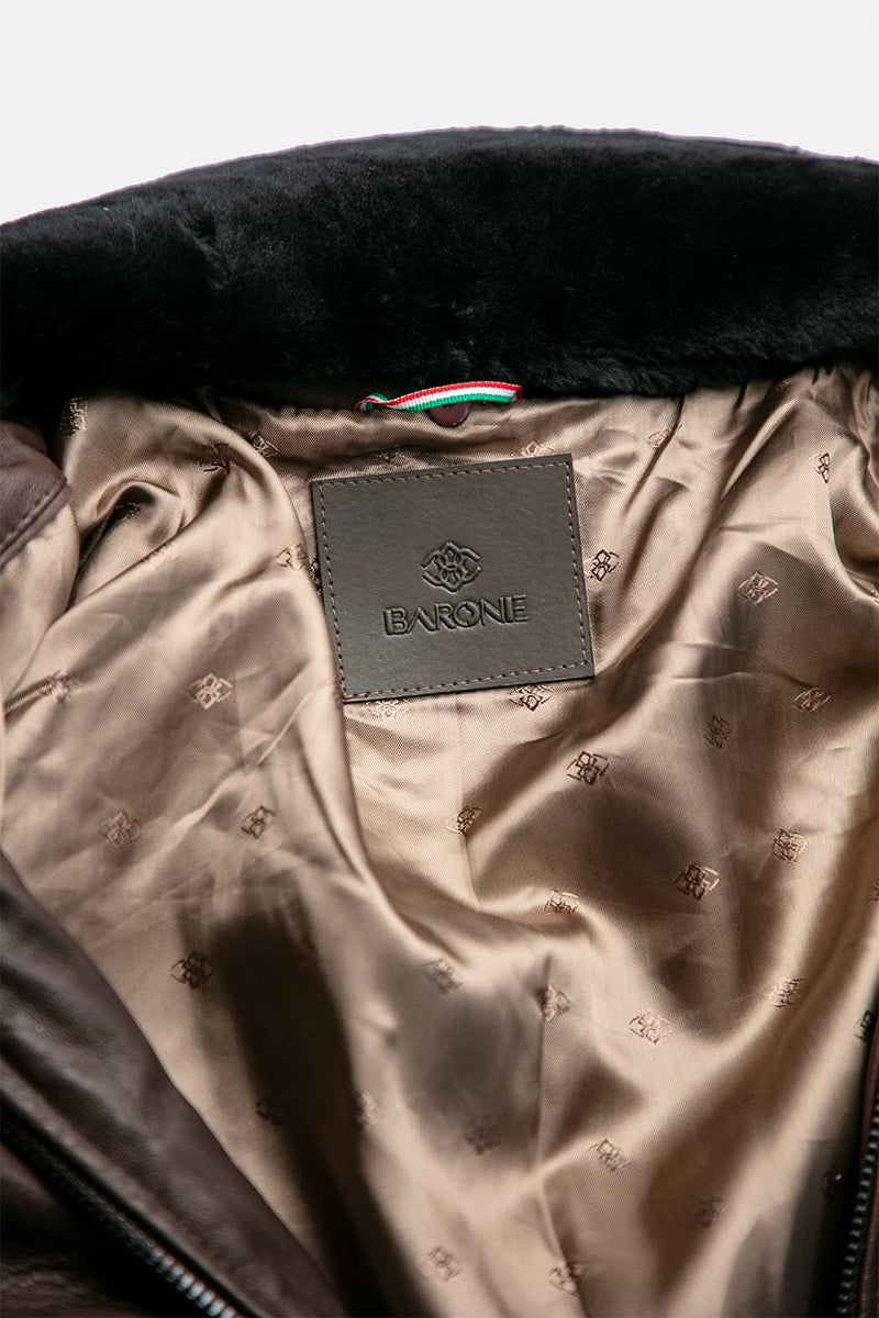 Schwarzer Nagel im Gold-Shearling-Stil man Barone firenze - 12