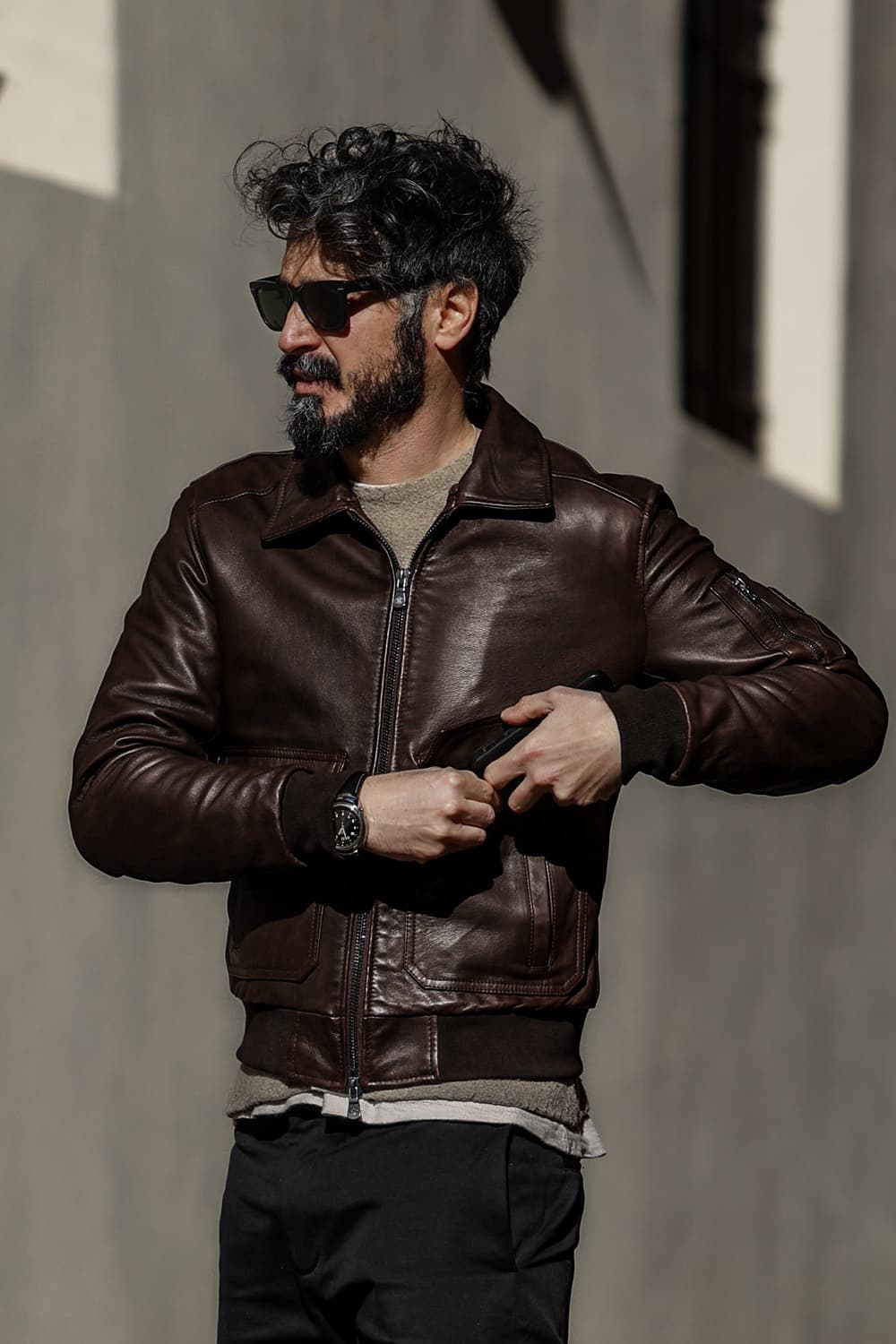 Schwarzer Nagel im Gold-Shearling-Stil man Barone firenze - 9