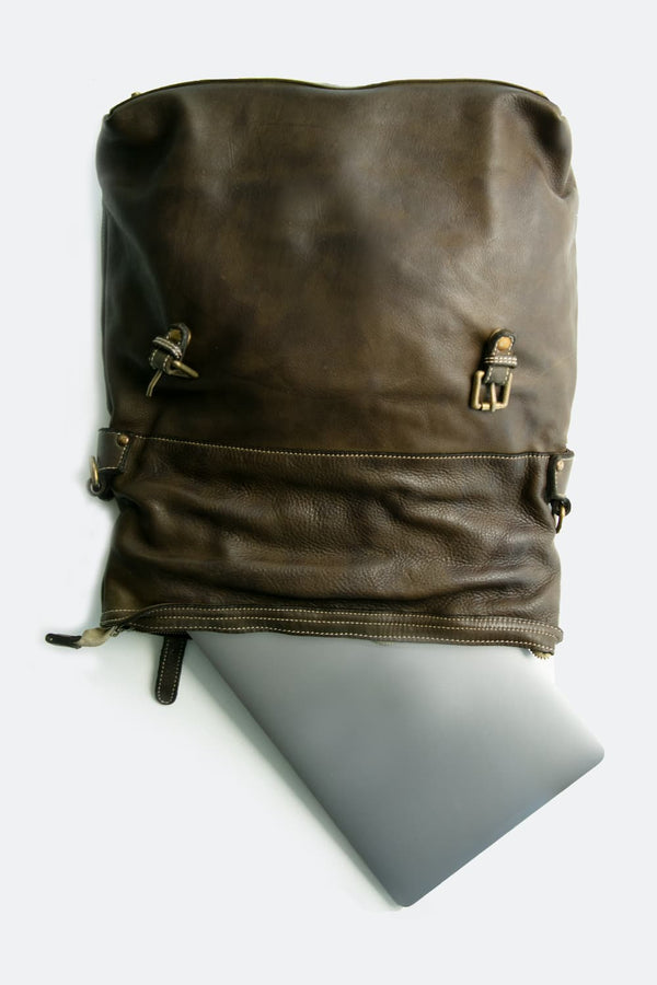 Brn 050 Green Backpack unisex Barone firenze