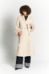 Cappotto Lungo Con Cintura e Manicotti Panna woman Barone firenze - 1