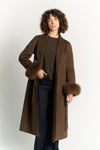 Cappotto Lungo Con Cintura e Manicotti Testa di Moro woman Barone firenze - 3