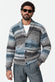 Cardigan Mélange Grigio Denim da Uomo man Barone firenze - 3