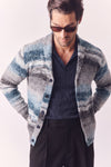 Cardigan Mélange Grigio Denim da Uomo man Barone firenze - 4