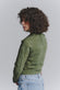 Women's Nail Biker Jacket Green Suede woman Barone firenze - 3