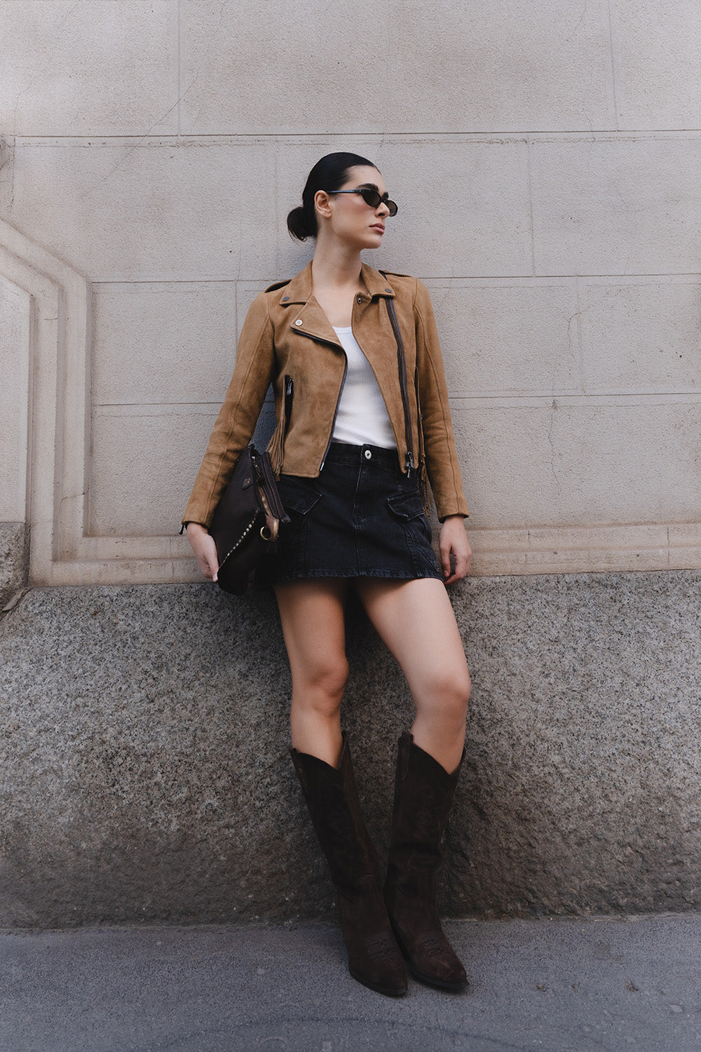 Women’s Suede Fringe Biker Jacket woman Barone firenze - 8