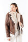 Chiodo Gold Shearling Style Femme Marron foncé unisex Barone firenze - 3