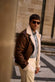 Nagel im Gold-Shearling-Stil, Dunkelbraun unisex Barone firenze - 3