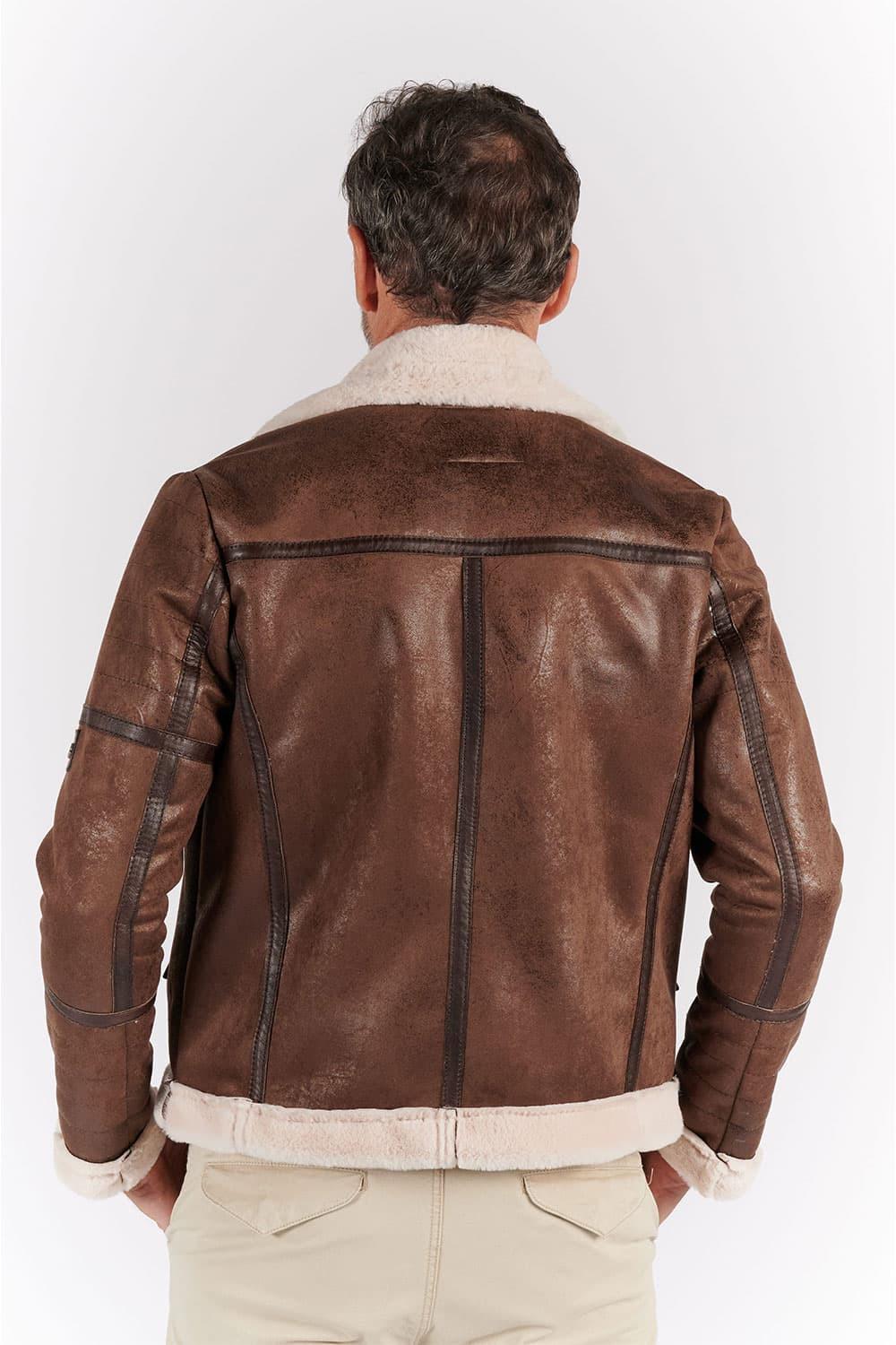 Nagel im Gold-Shearling-Stil, Dunkelbraun unisex Barone firenze - 9