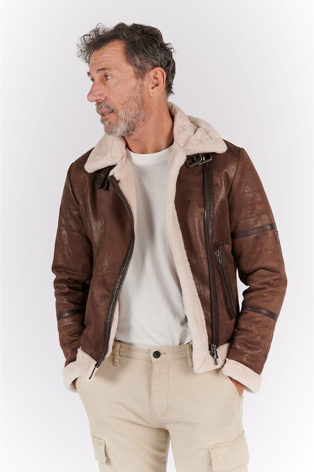 Nagel im Gold-Shearling-Stil, Dunkelbraun unisex Barone firenze - 4