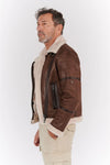 Nagel im Gold-Shearling-Stil, Dunkelbraun unisex Barone firenze - 7
