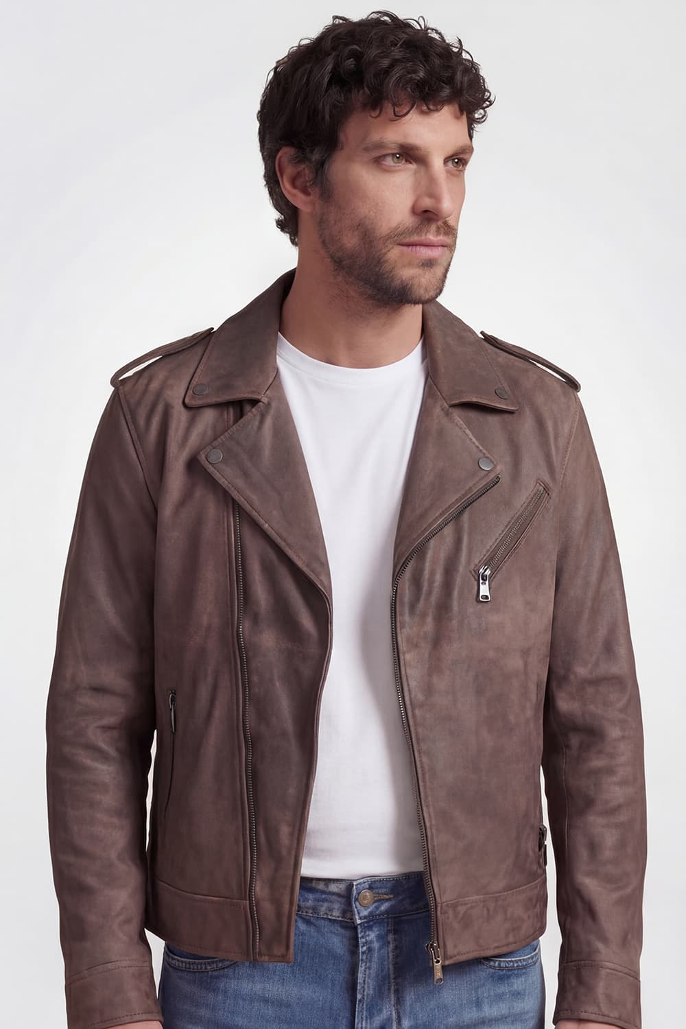 Chiodo Man Bis Nuvolato Dark Brown