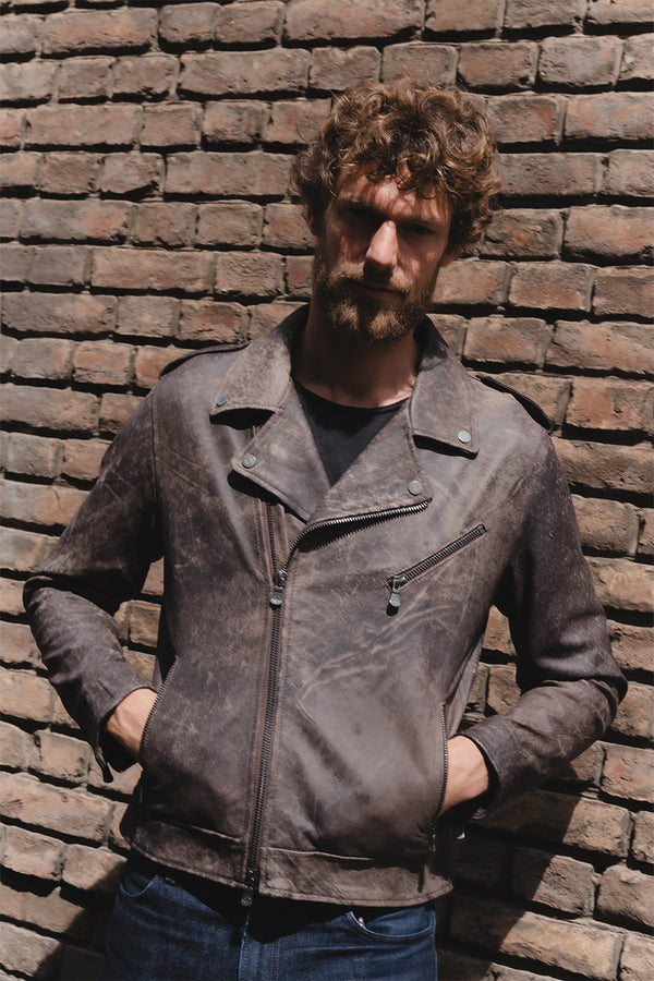 Chiodo Man Bis Nuvolato Dark Brown man Barone firenze
