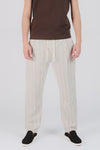 Pantaloni Cotone Righe Crema man Barone firenze - 1
