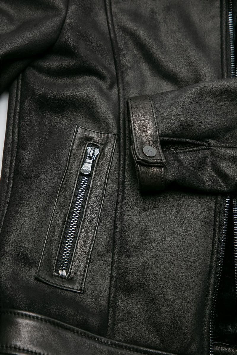 Elton Shearling Style Collar Dark Brown uomo Barone firenze - 7