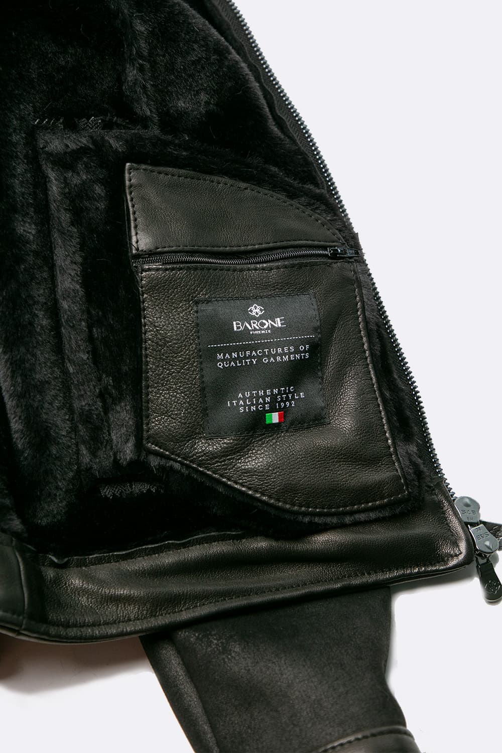 Elton Shearling Style Collar Dark Brown uomo Barone firenze - 6
