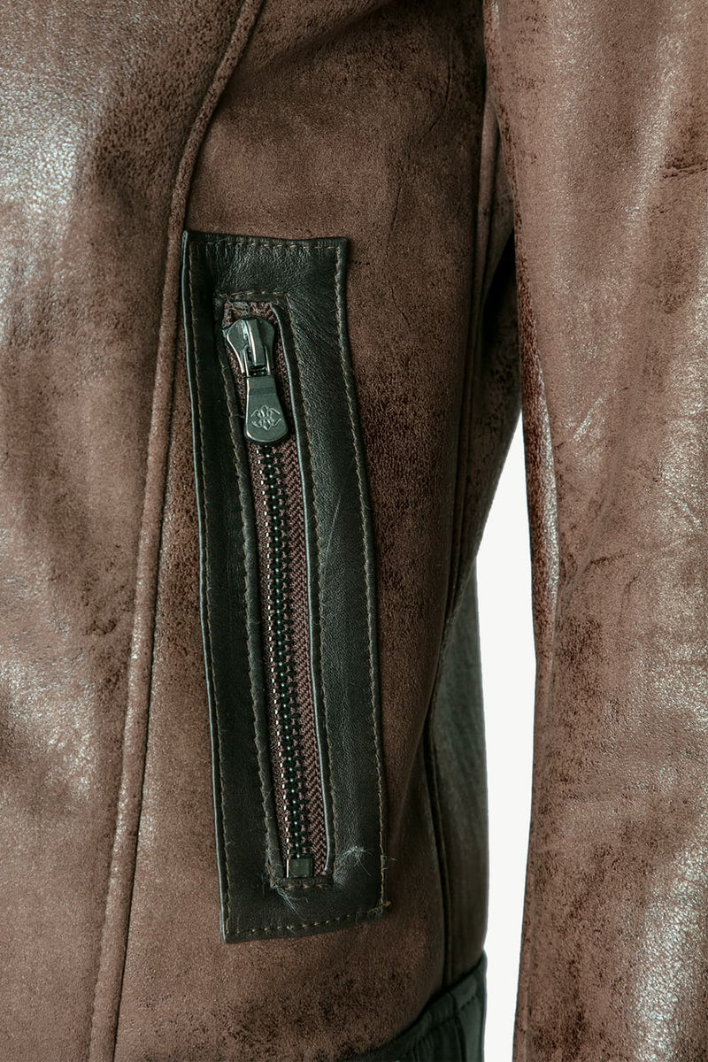 Kragen im Elton-Gold-Shearling-Stil, dunkelbraun man Barone firenze - 7