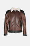 Kragen im Elton-Gold-Shearling-Stil, dunkelbraun man Barone firenze - 2
