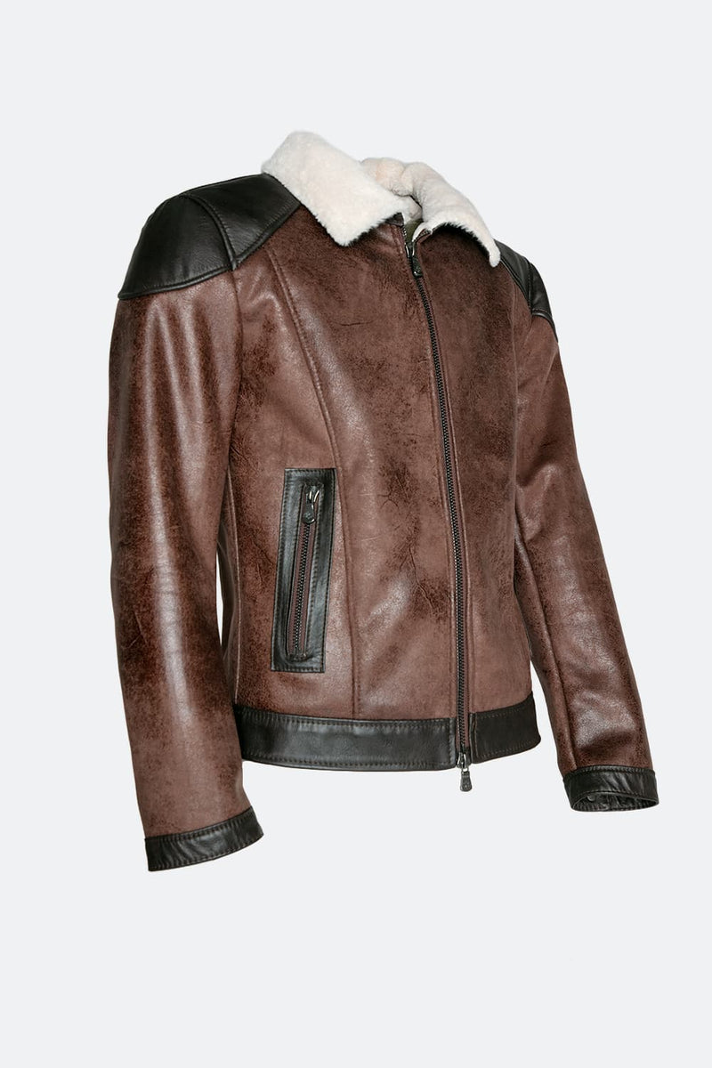 Kragen im Elton-Gold-Shearling-Stil, dunkelbraun man Barone firenze - 5