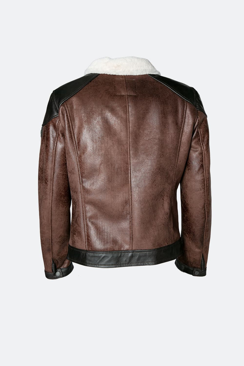 Kragen im Elton-Gold-Shearling-Stil, dunkelbraun man Barone firenze - 10