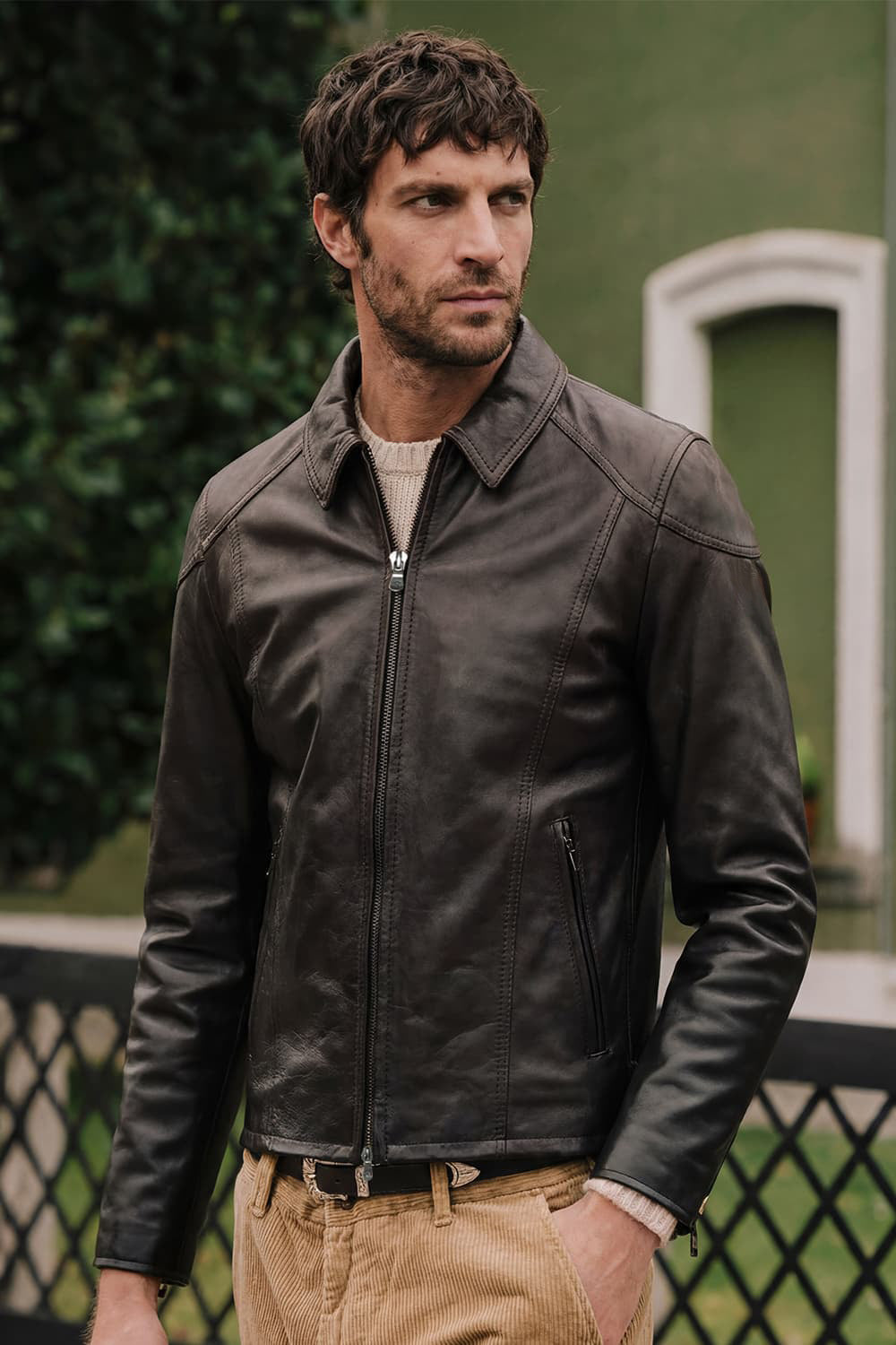 Elton Gold Colletto giacca uomo 100% vera pelle Made in Italy - Barone Firenze