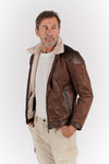 Kragen im Elton-Gold-Shearling-Stil, dunkelbraun man Barone firenze - 4