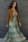Turquoise Gypsy Maxi Dress woman Barone firenze - 3